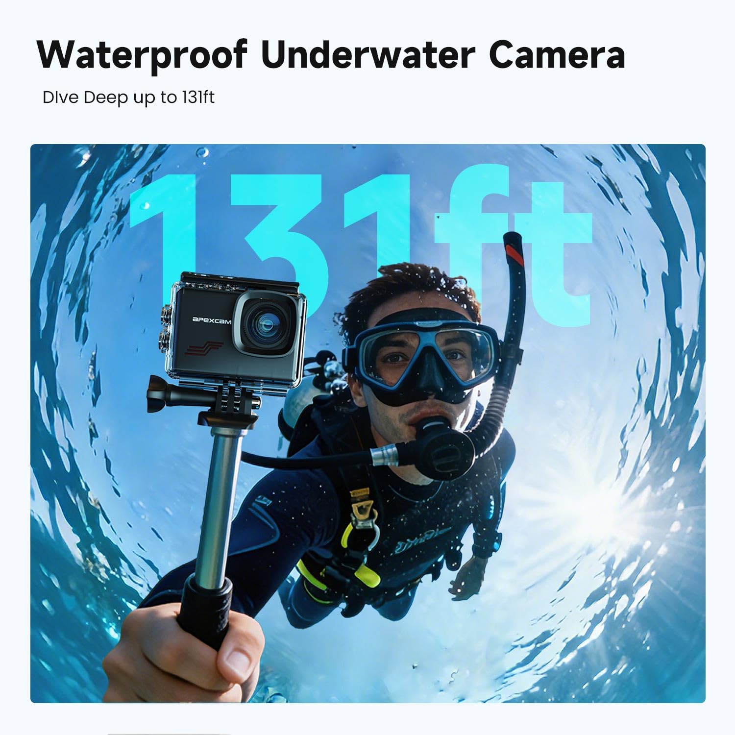 Apexcam Nova câmera de ação M80PRO 4K 64MP EIS tela sensível ao
